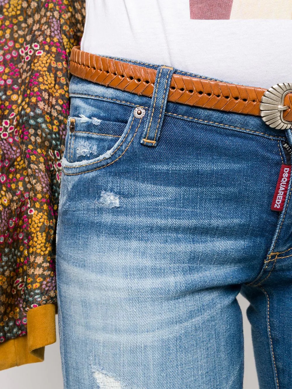 distressed skinny jeans - 5