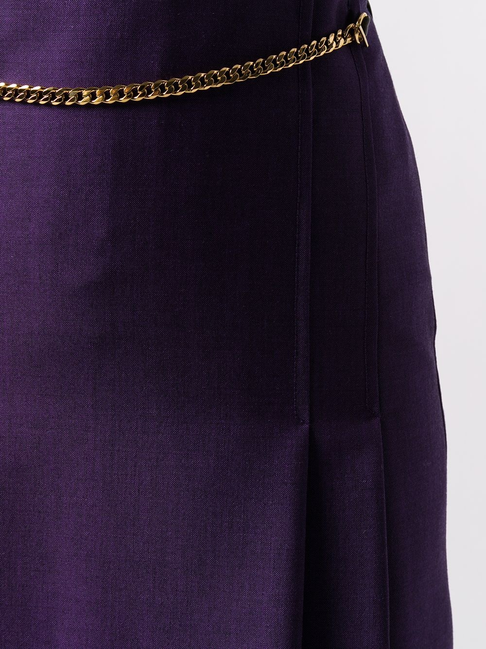 chain-detail pleated midi skirt - 5