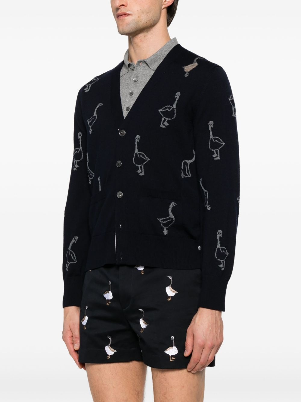 intarsia-knit virgin wool cardigan - 3