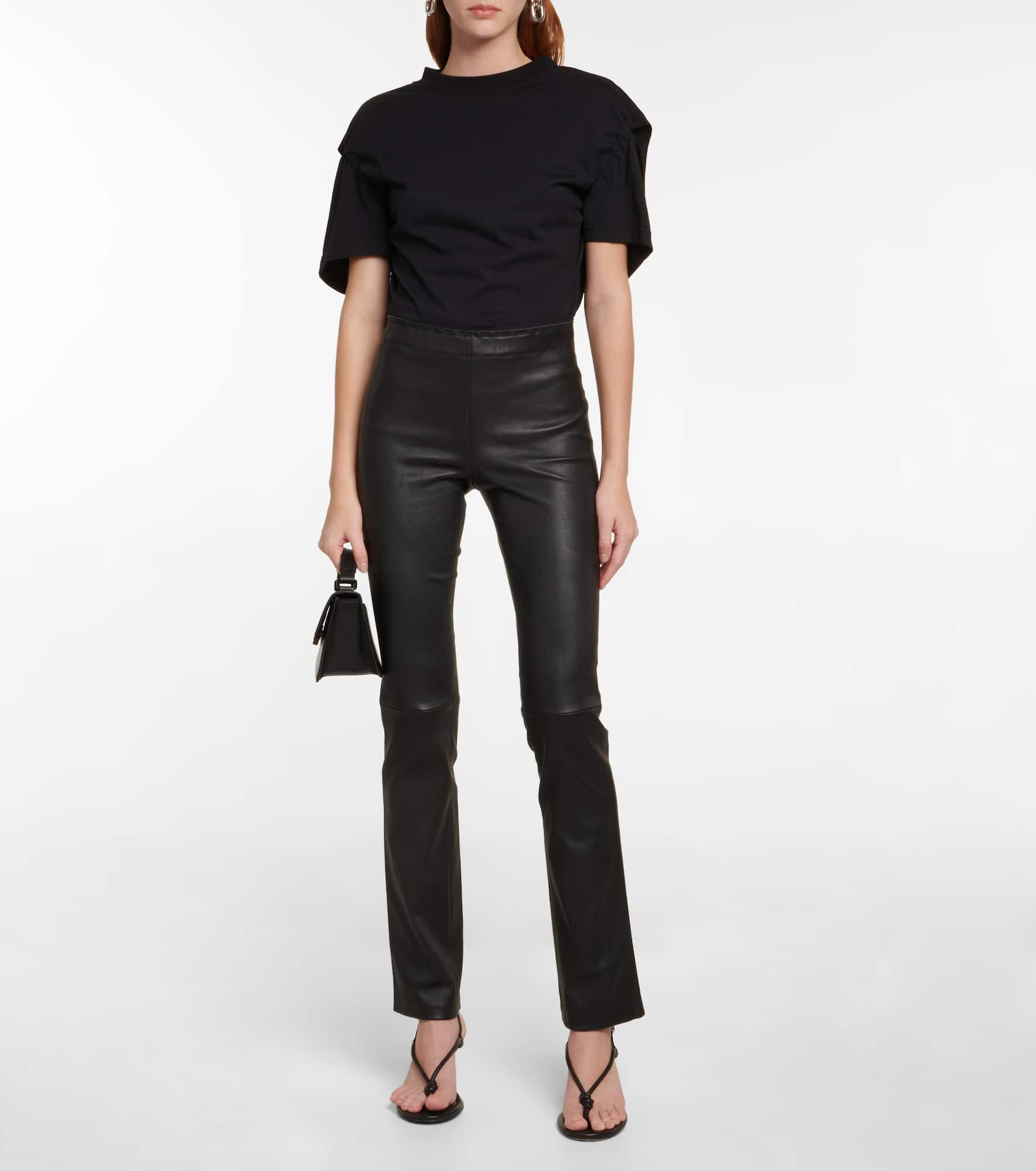 Cropped leather trousers - 2