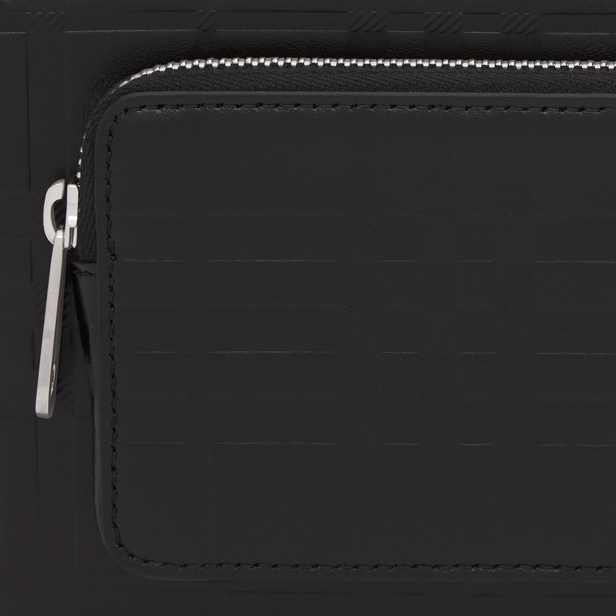 Embossed Check Leather Crossbody Bag - 2