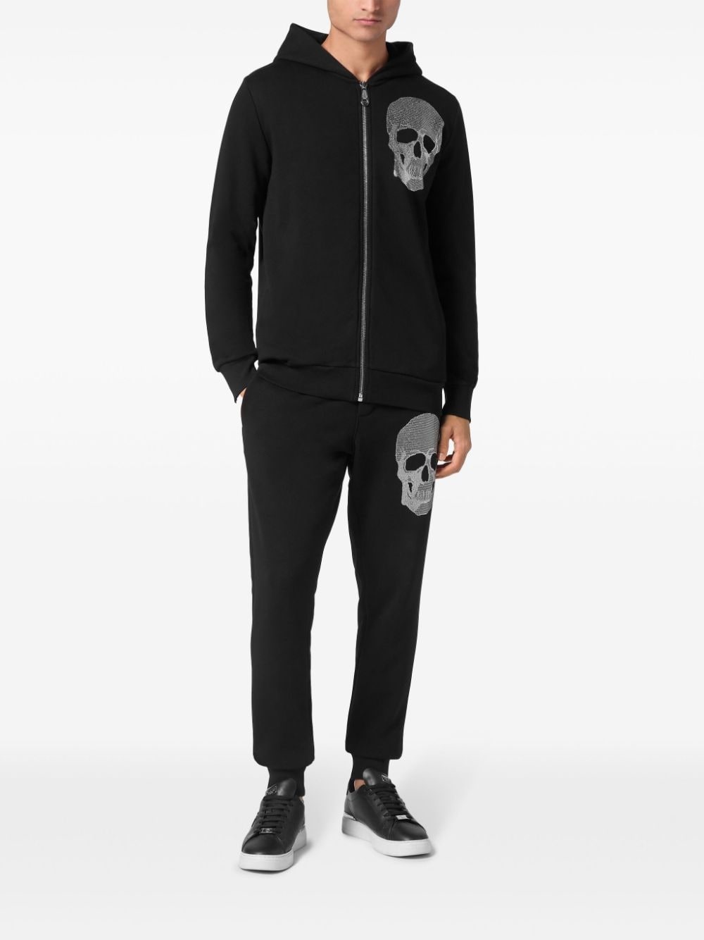 embroidered zipped hoodie - 2