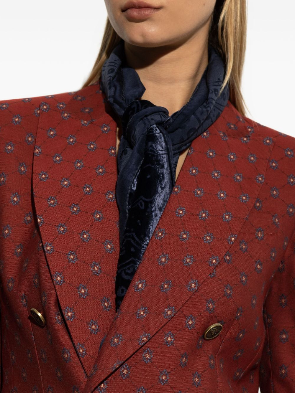 paisley-pattern velvet scarf - 4