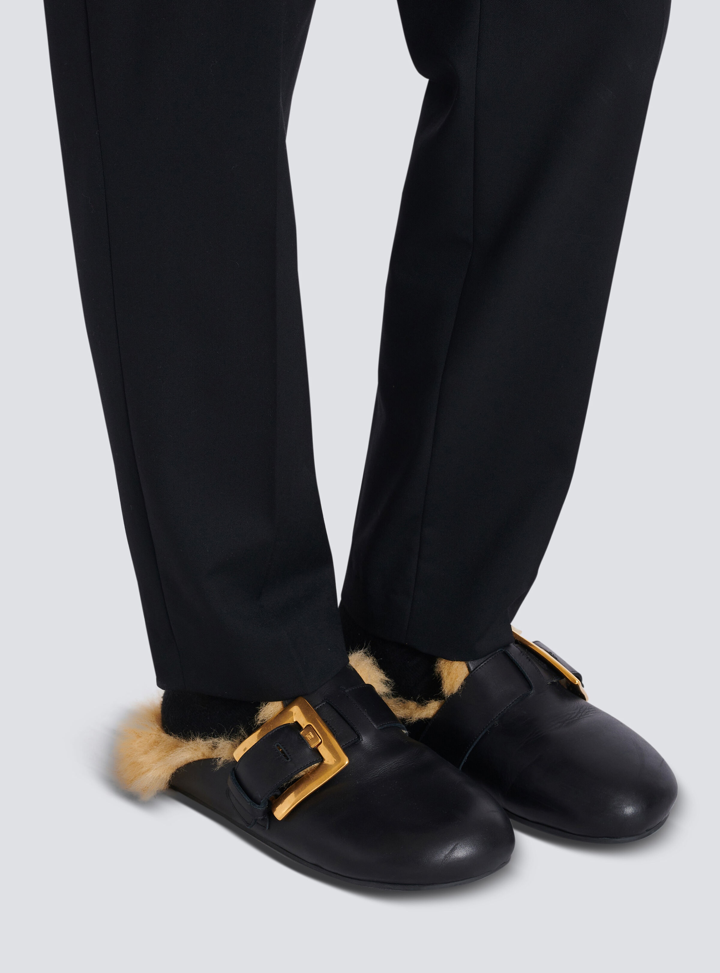 Faux fur-lined mules - 8