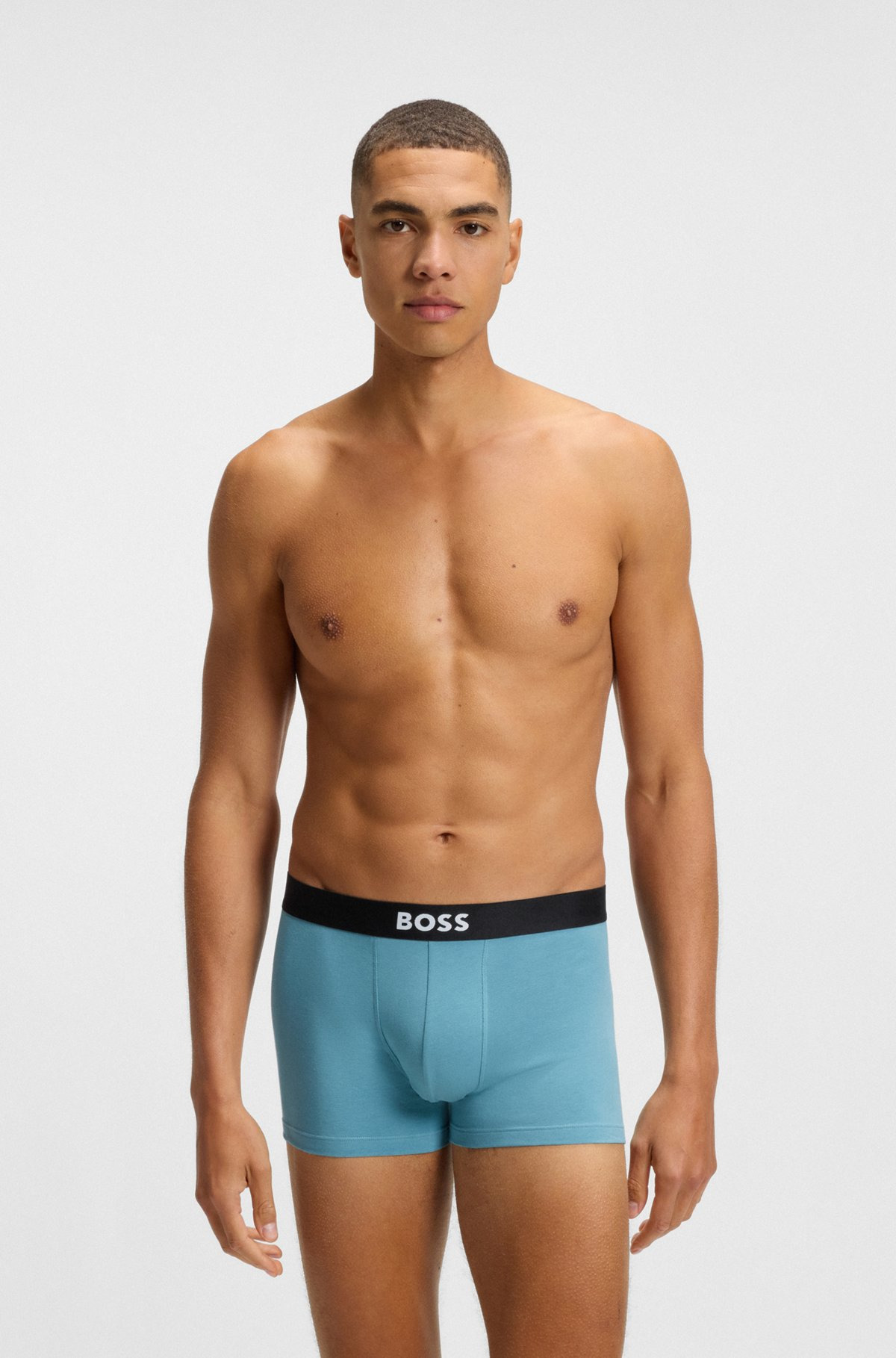 THREE-PACK OF STRETCH-COTTON TRUNKS WITH LOGO WAISTBANDS - 2