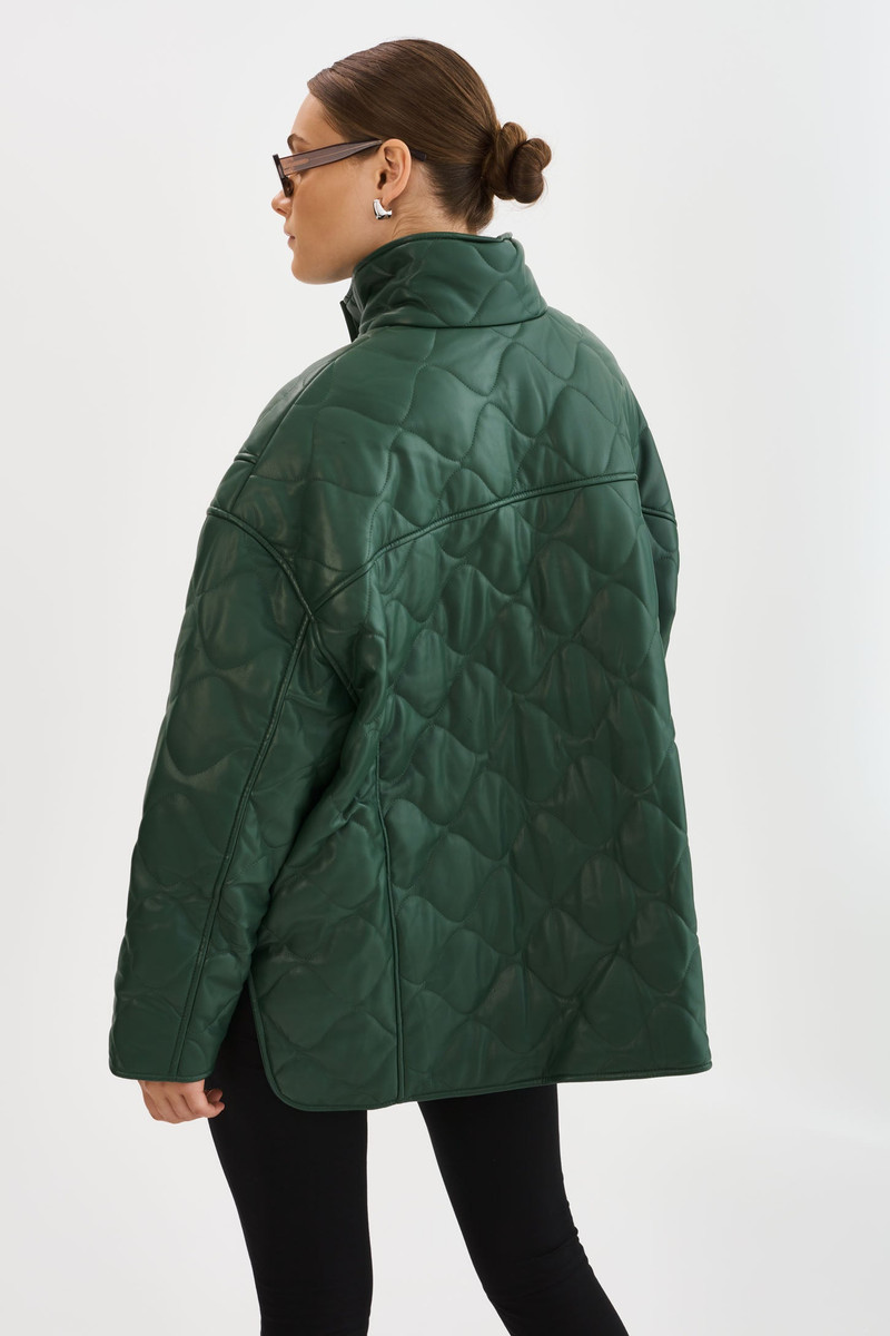 VERINA | Faux Leather Quilted Coat 7
