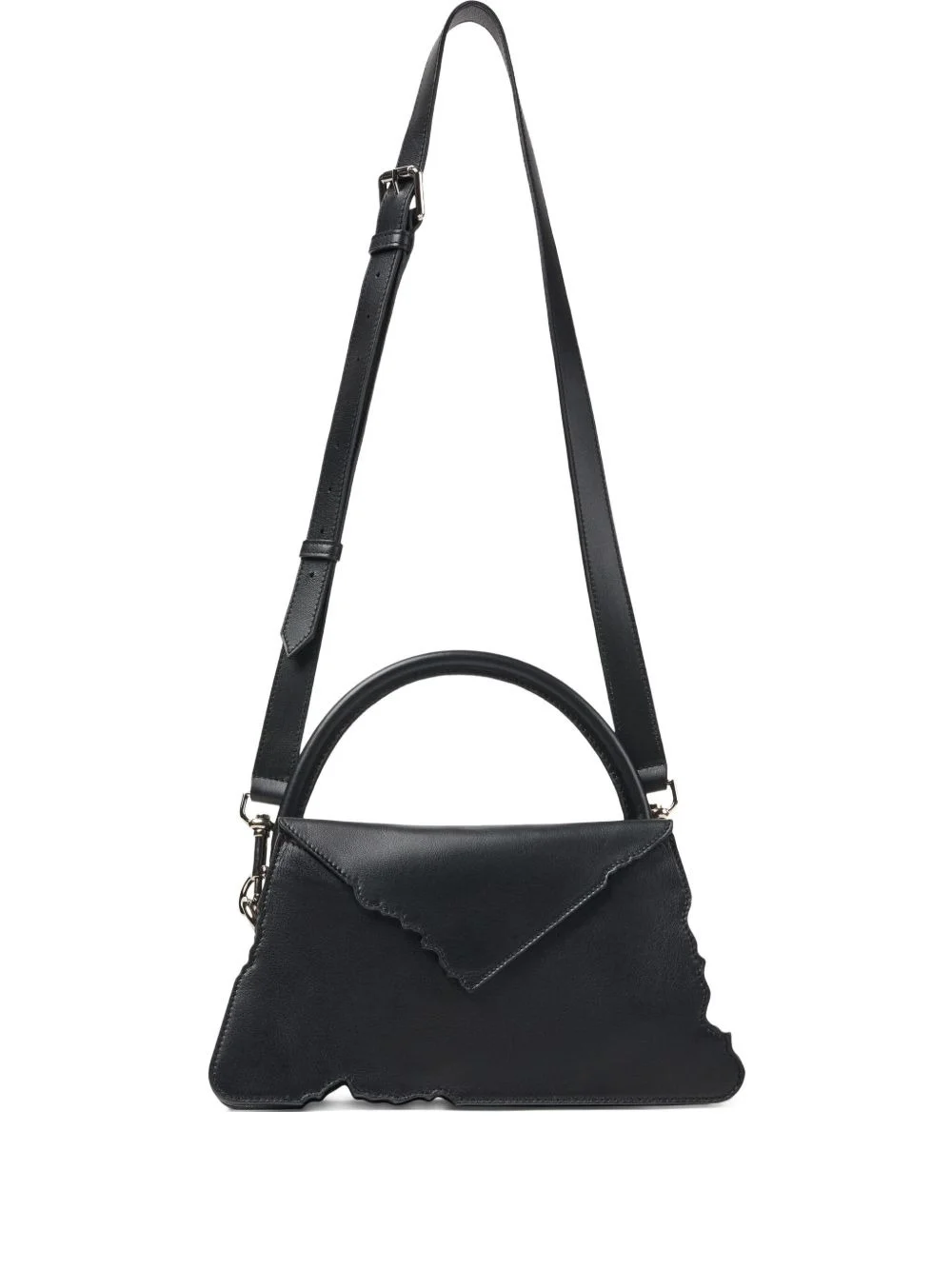 scalloped-edge top-handle shoulder bag - 1