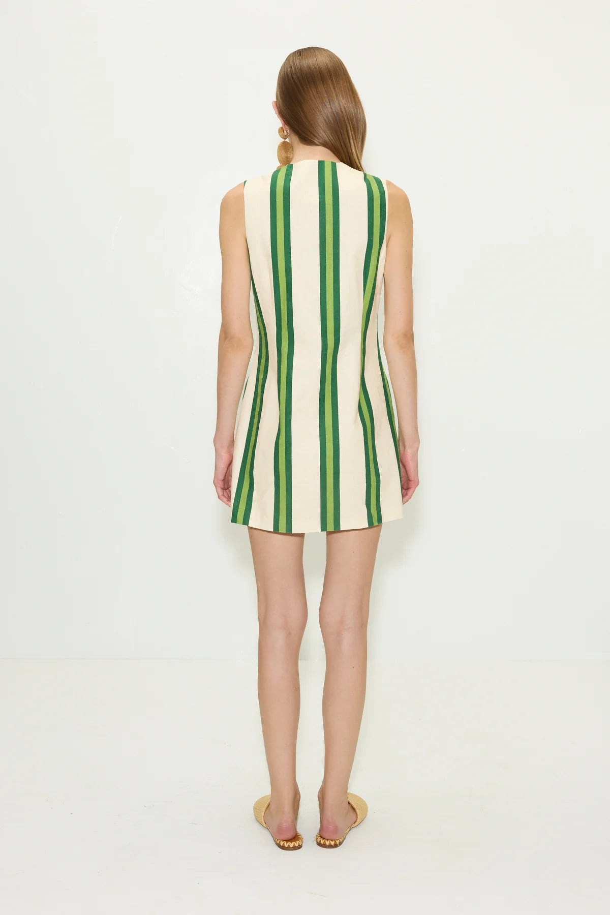 Carob Printed Linen Mini Dress - 4