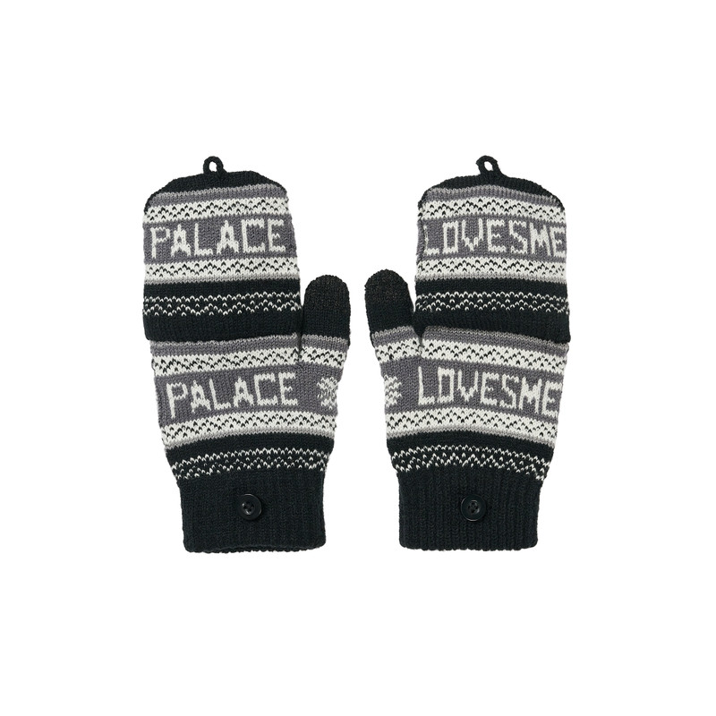PALACE LOVES ME KNITTED GLOVES BLACK 1