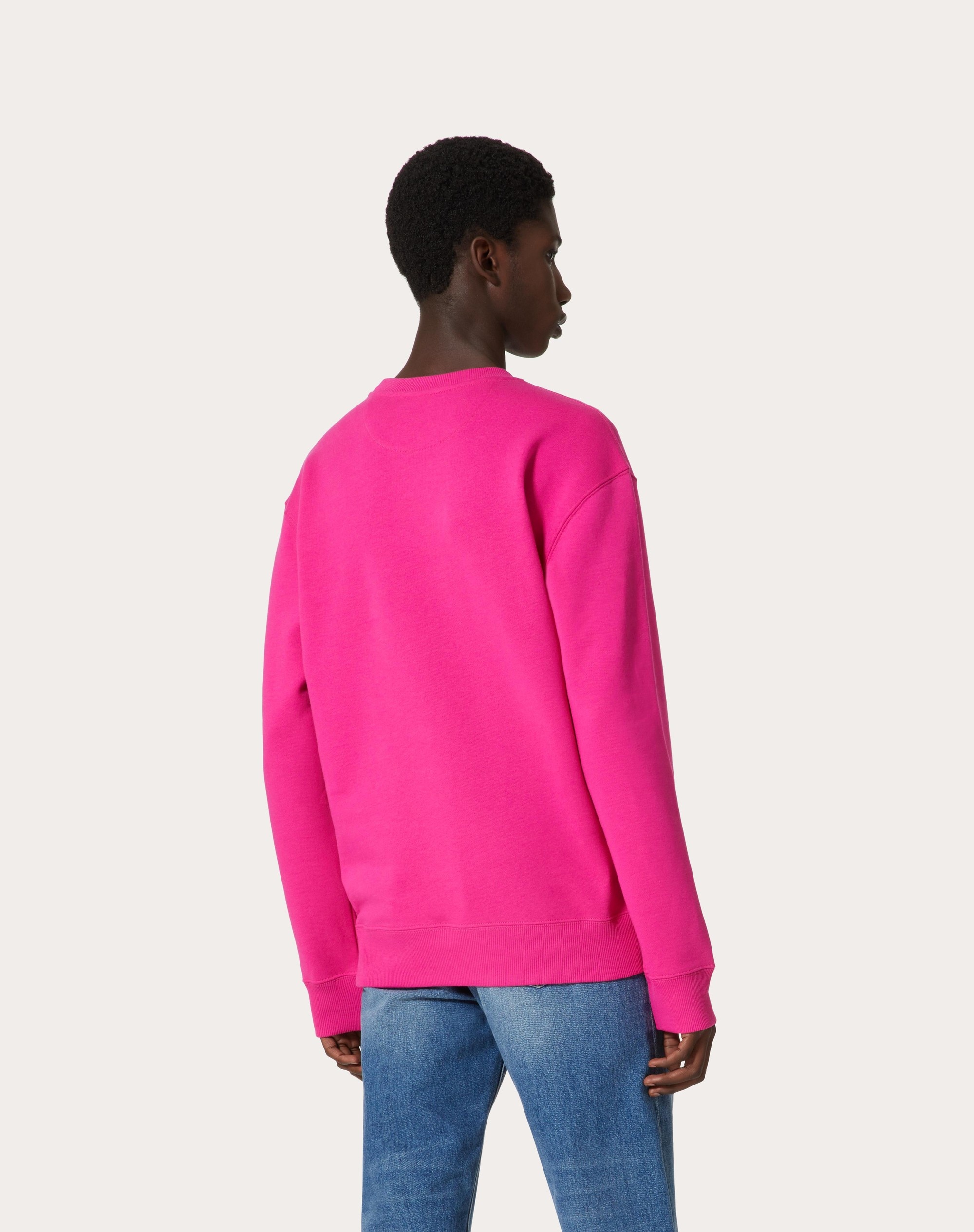 COTTON CREWNECK SWEATSHIRT WITH VLTN PRINT - 4