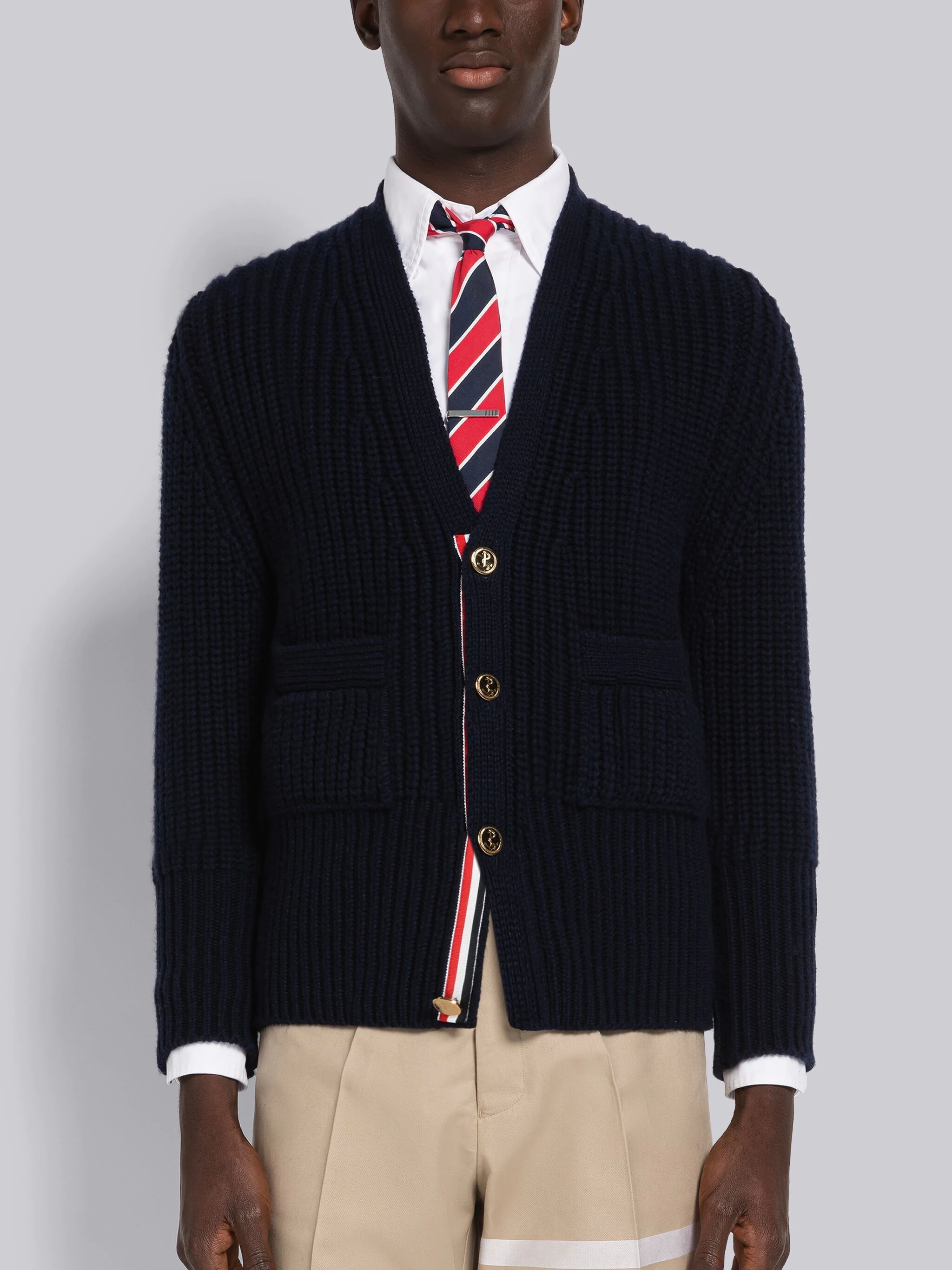 Thom Browne 4-Bar Short Cashmere Cardigan - Blue