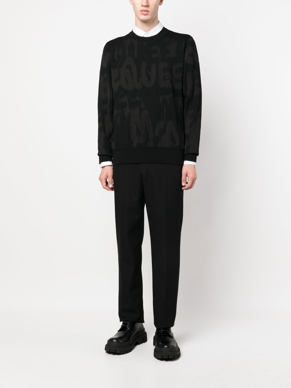 logo-print crew-neck sweater - 2