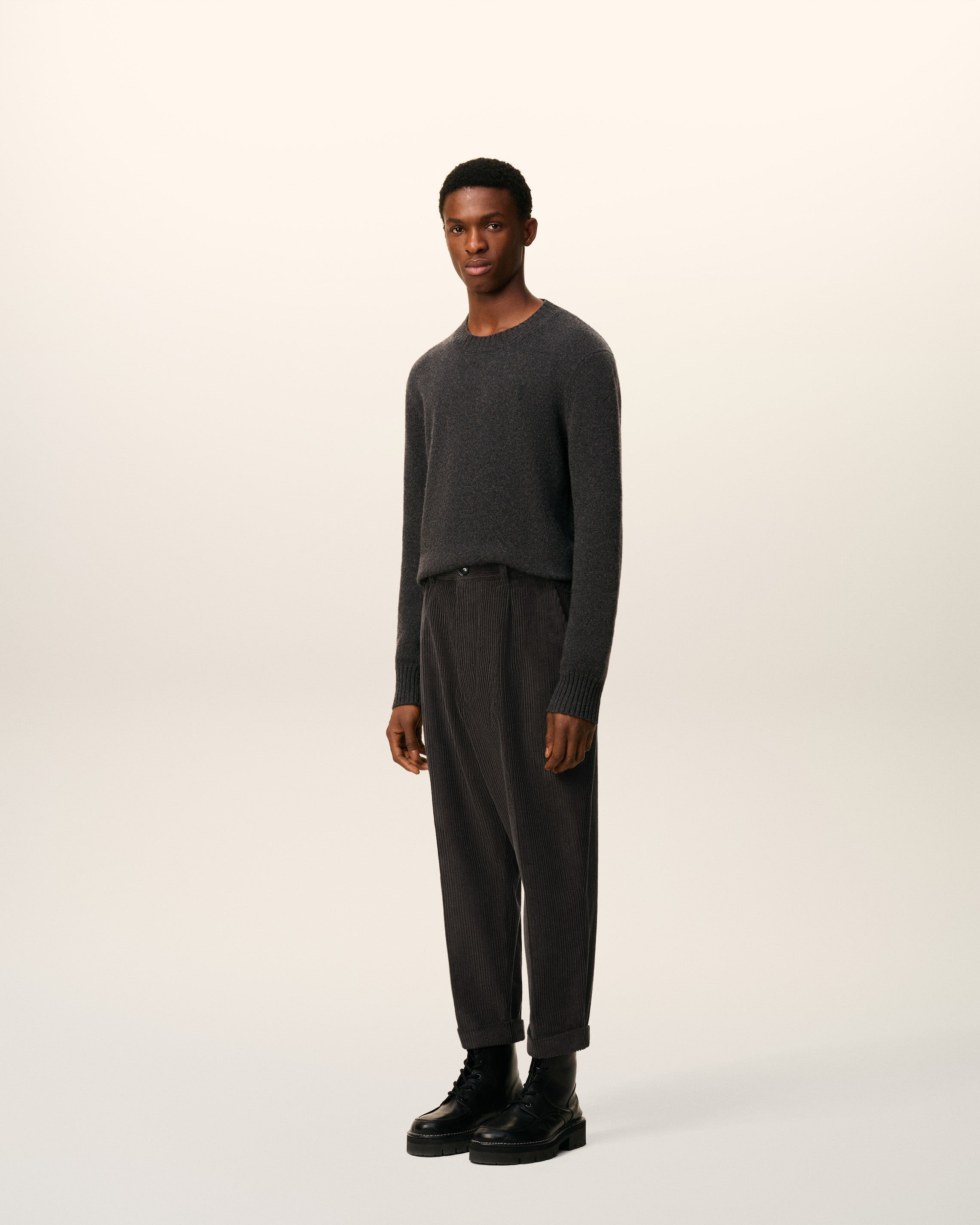 BLACK COTTON CARROT OVERSIZED TROUSERS - 8