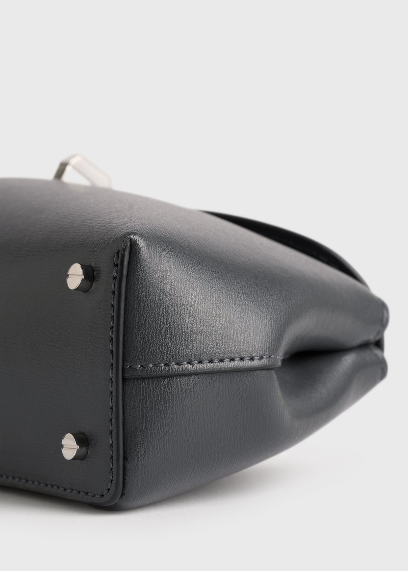 Mini T-lock leather clutch shark 7