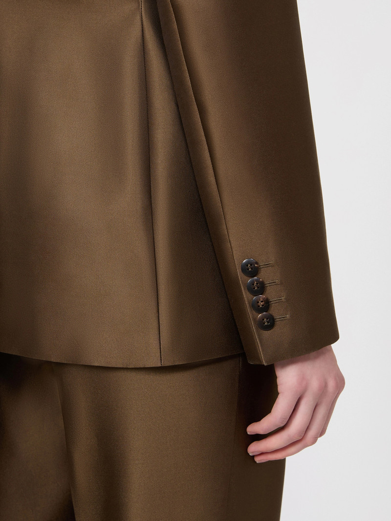 PECCATI Double-breasted Shantung blazer - KAKI 6