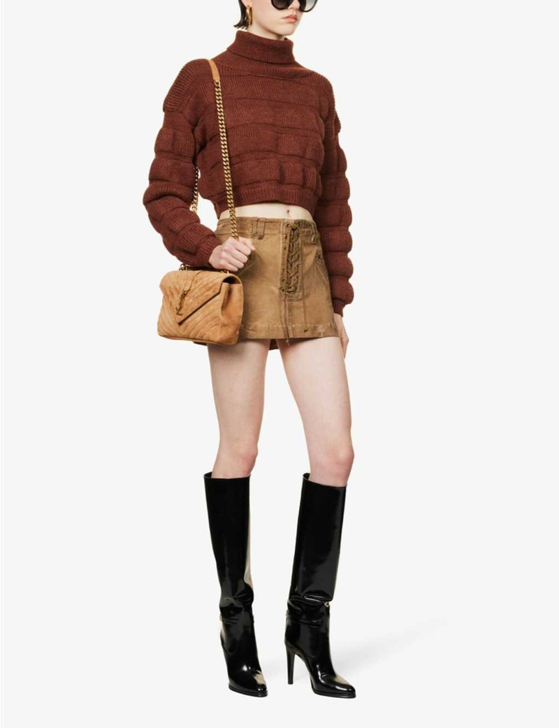SAINT LAURENT Turtleneck relaxed-fit wool-blend knitted jumper outlook
