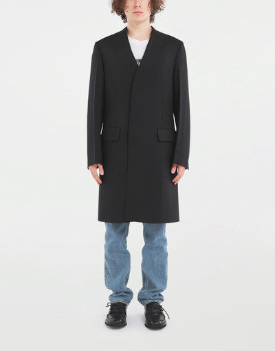 Maison Margiela Collarless twill coat outlook