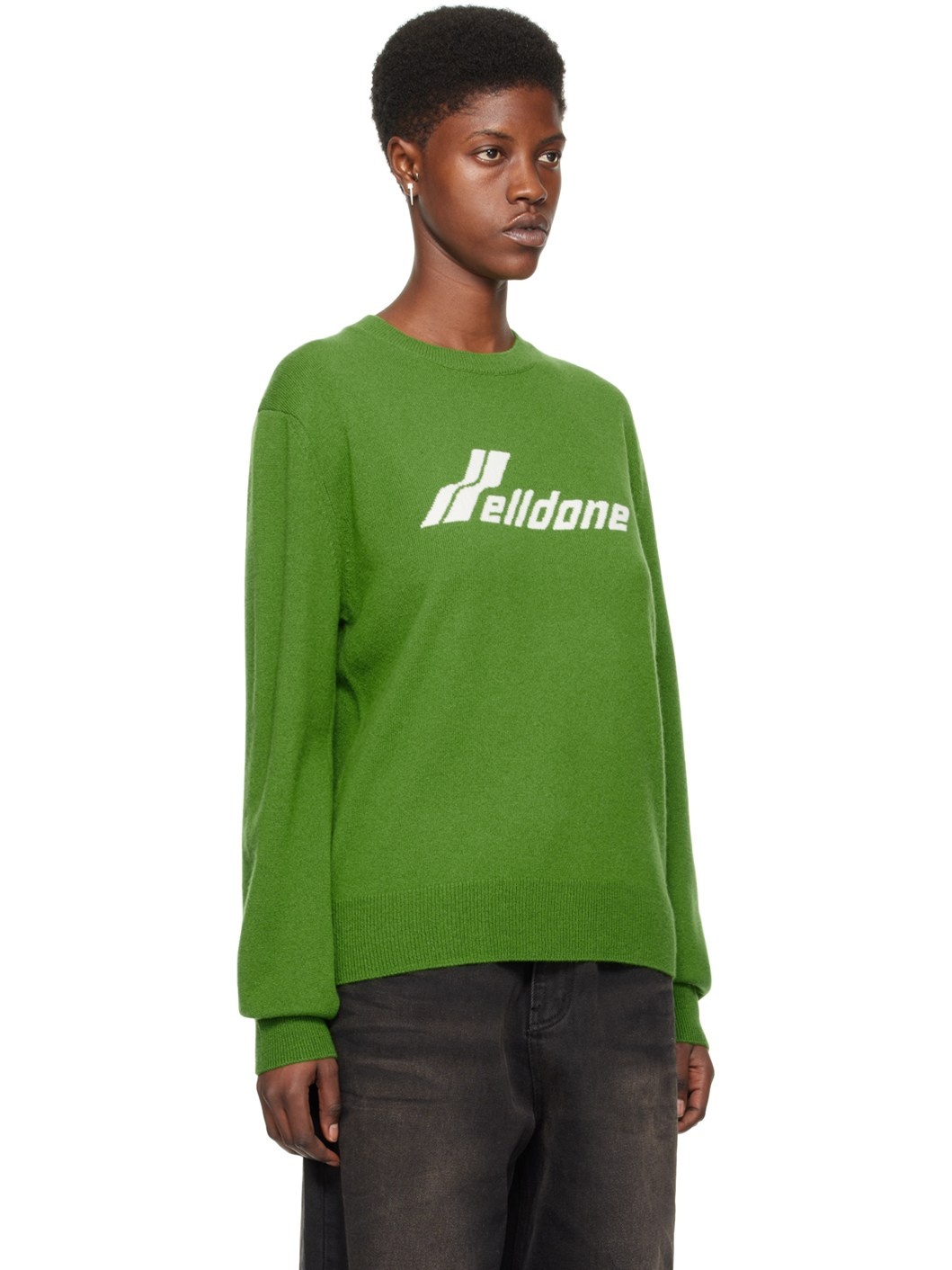 Green Jacquard Sweater - 2