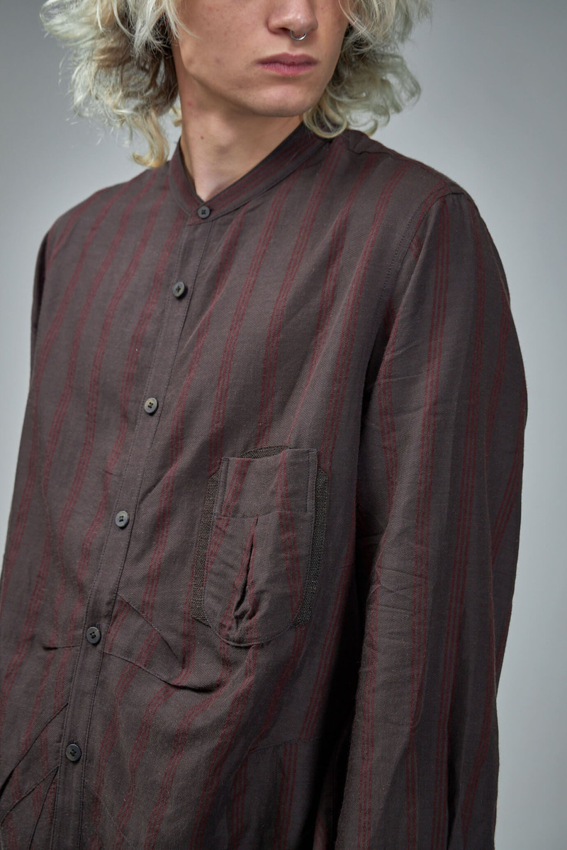 Ziggy Chen Mandarin Collar Pocket Shirt outlook