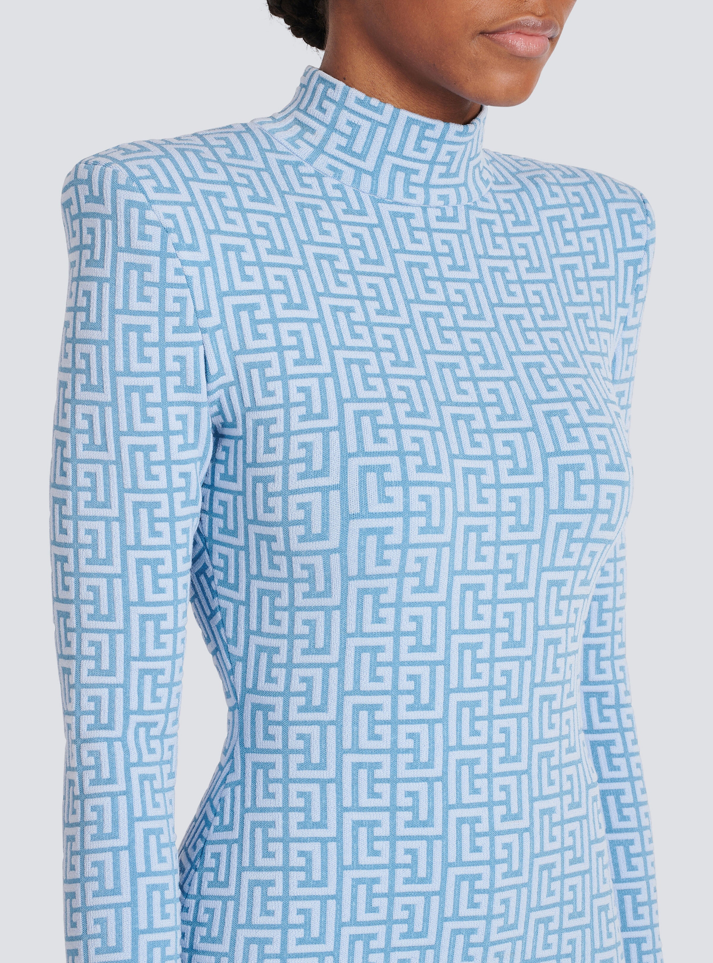 Knit sweater with Balmain monogram - 7