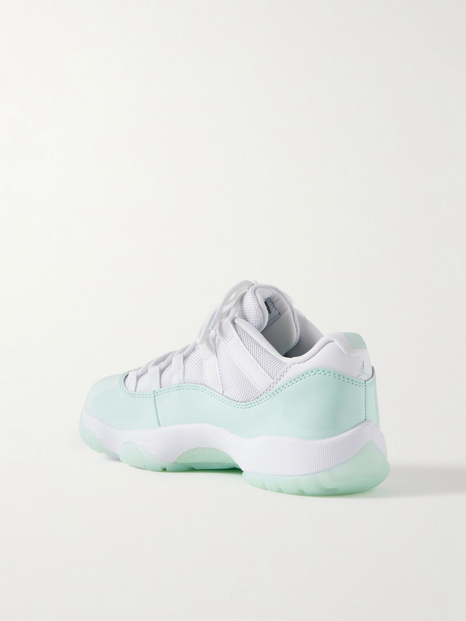 Air Jordan 11 Retro patent and smooth leather-trimmed mesh sneakers Mint - 3
