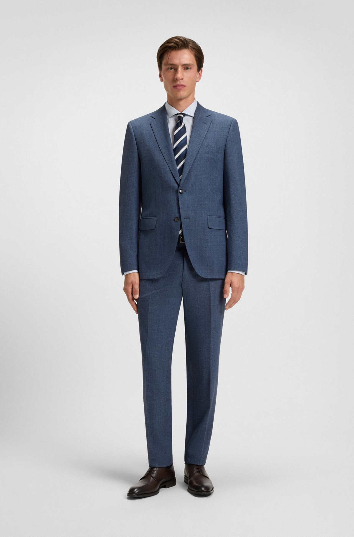 PLAIN AND STRUCTURED DERBY SHOES IN LEATHER - 3