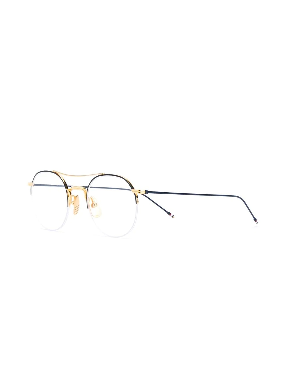 Navy Enamel & 18k Gold Optical Glasses - 2