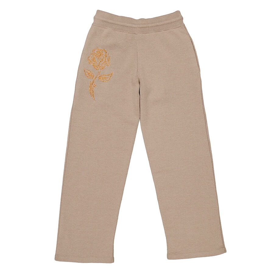 Burberry Rose Embroidered Drawstring Wool Trousers - 7