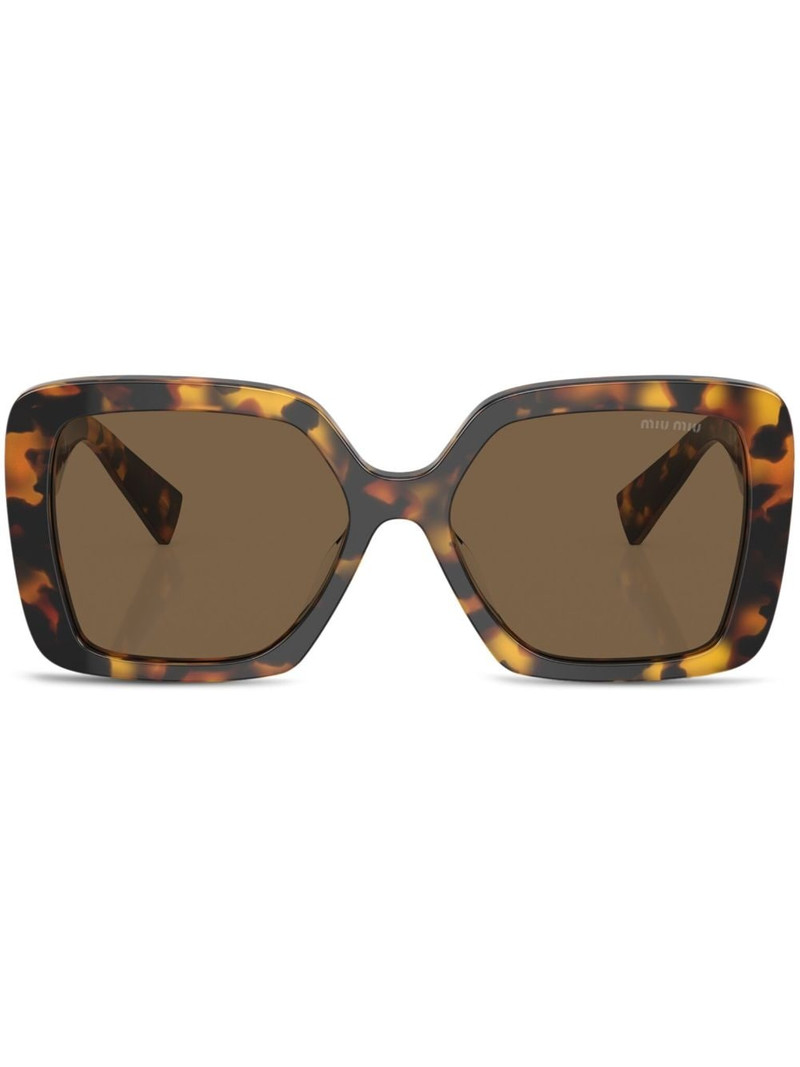 tortoiseshell-effect oversize-frame sunglasses 1