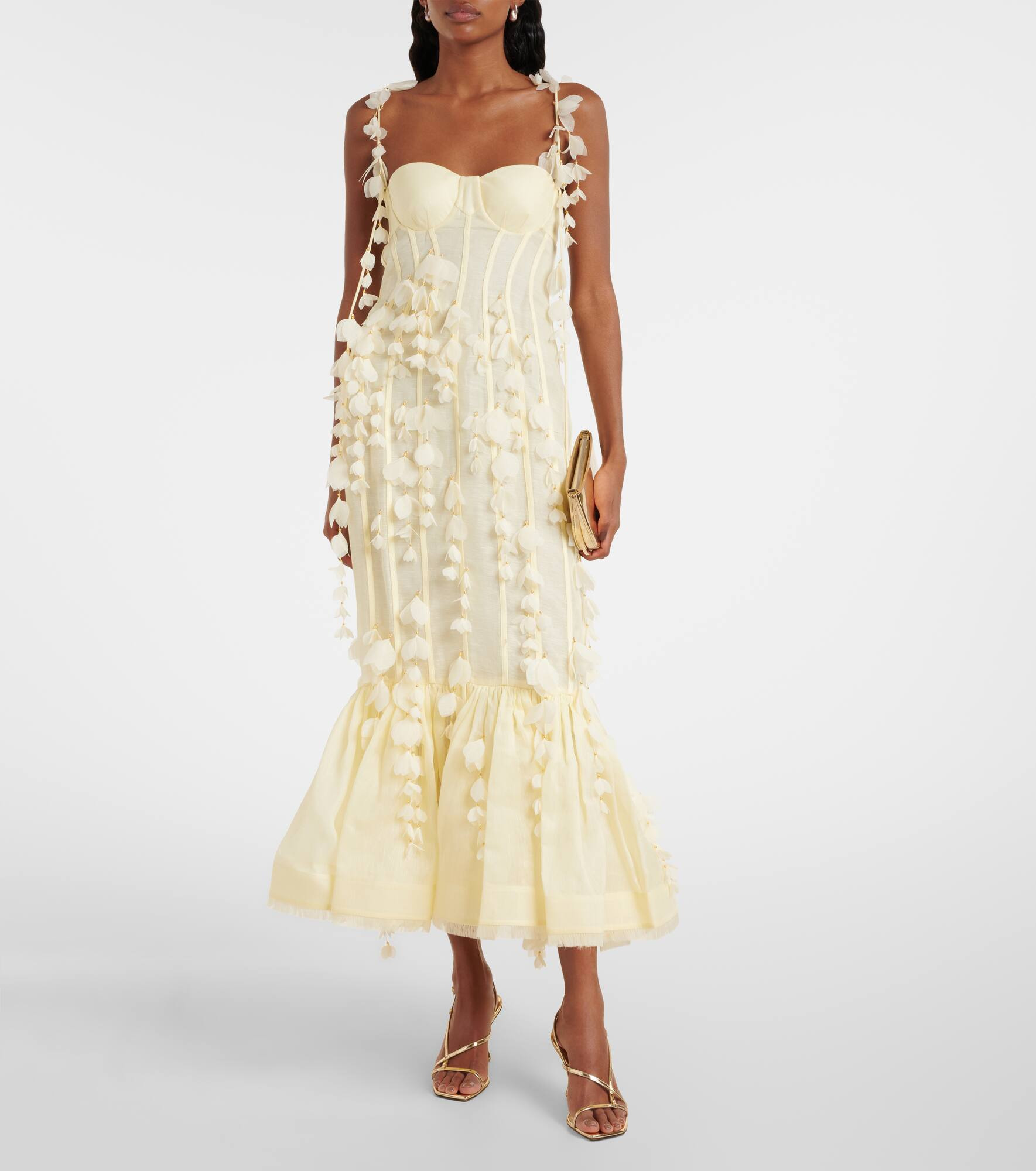 Dawning linen and silk midi dress - 2