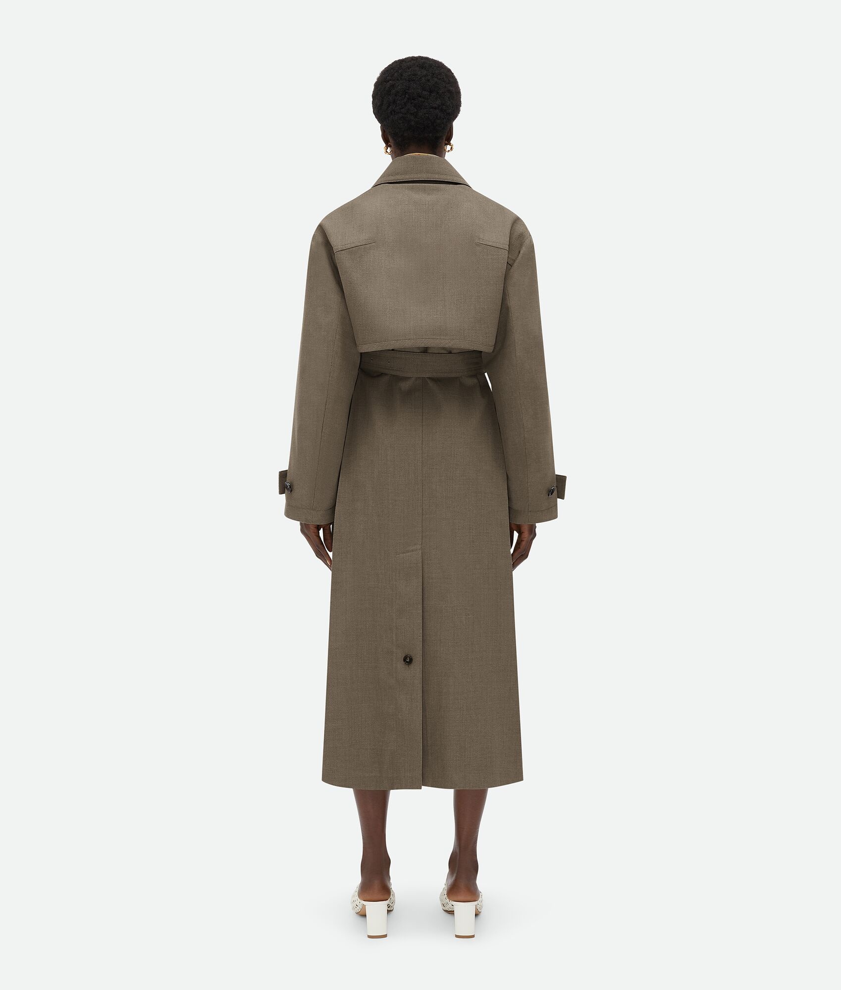 Multicolor Wool Twill Trench - 3