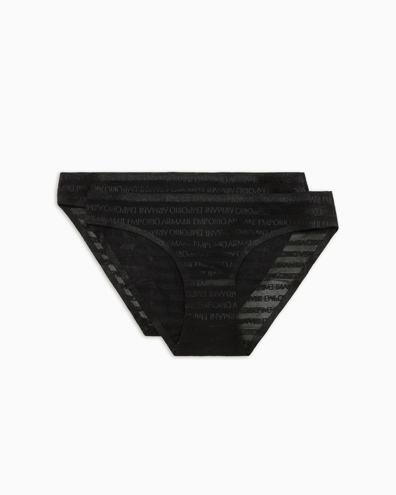 Two-pack of ASV recycled bonded mesh briefs with all-over logo lettering 1