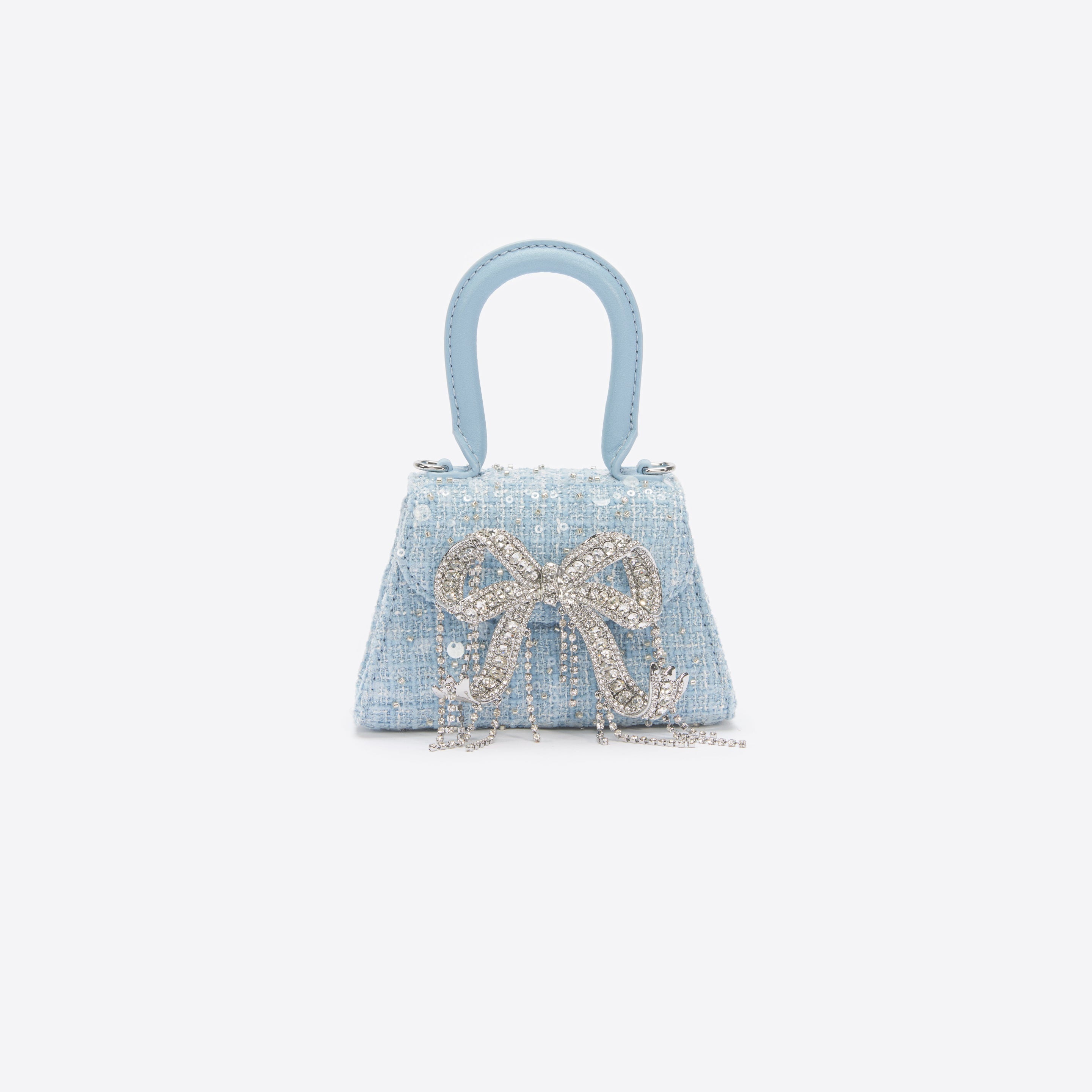 Blue Boucle Micro Bow Bag - 1