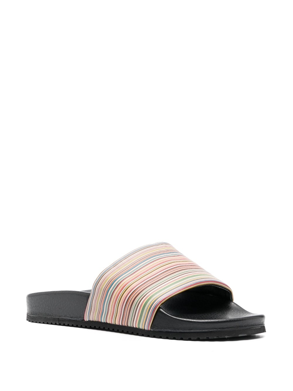 stripe-print leather slides - 2