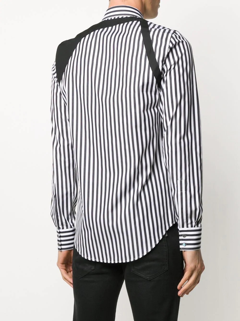 harness detail striped shirt - 4