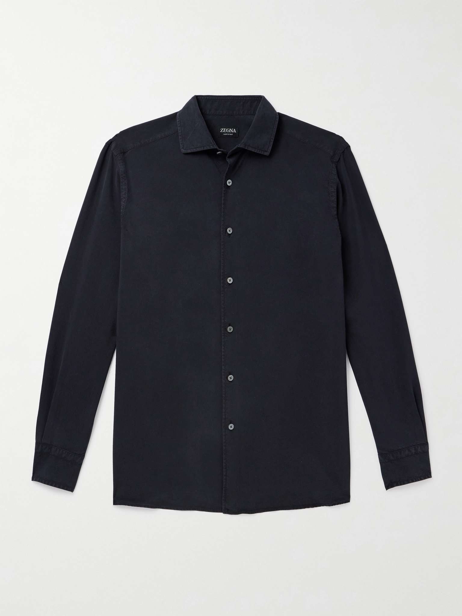 Garment-Dyed Silk Shirt - 1