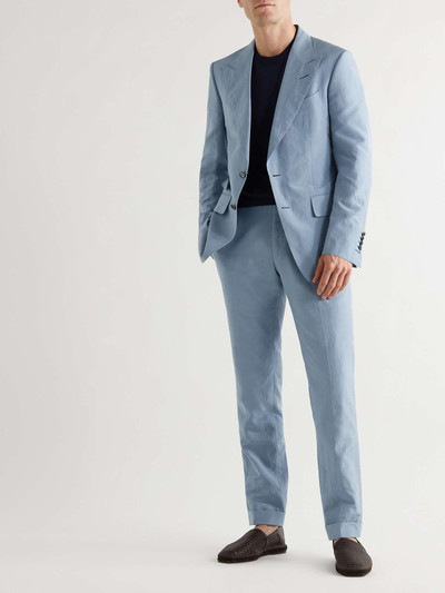 TOM FORD Shelton Slim-Fit Silk and Linen-Blend Suit Trousers outlook