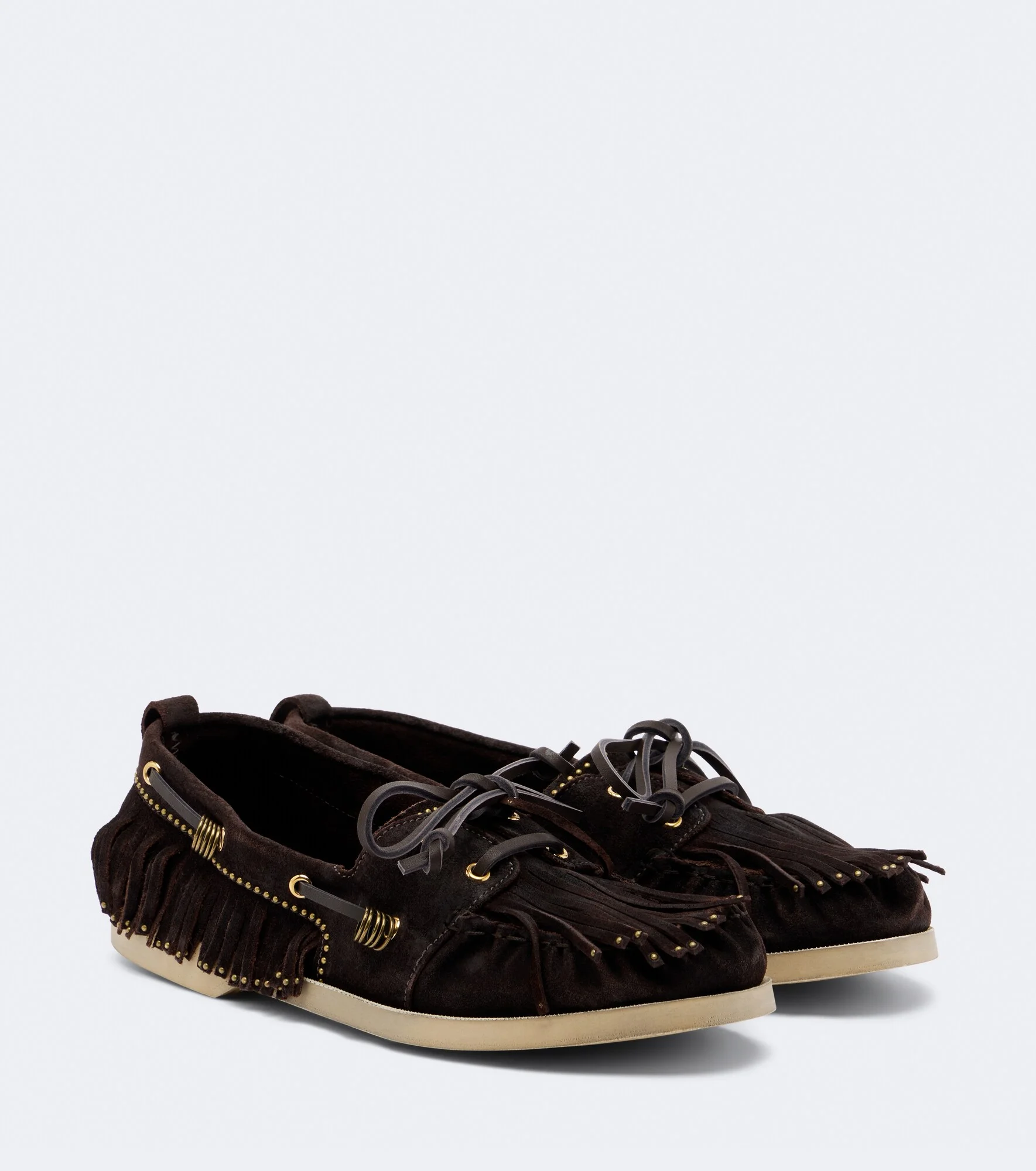 Embellished suede boat shoes - 1