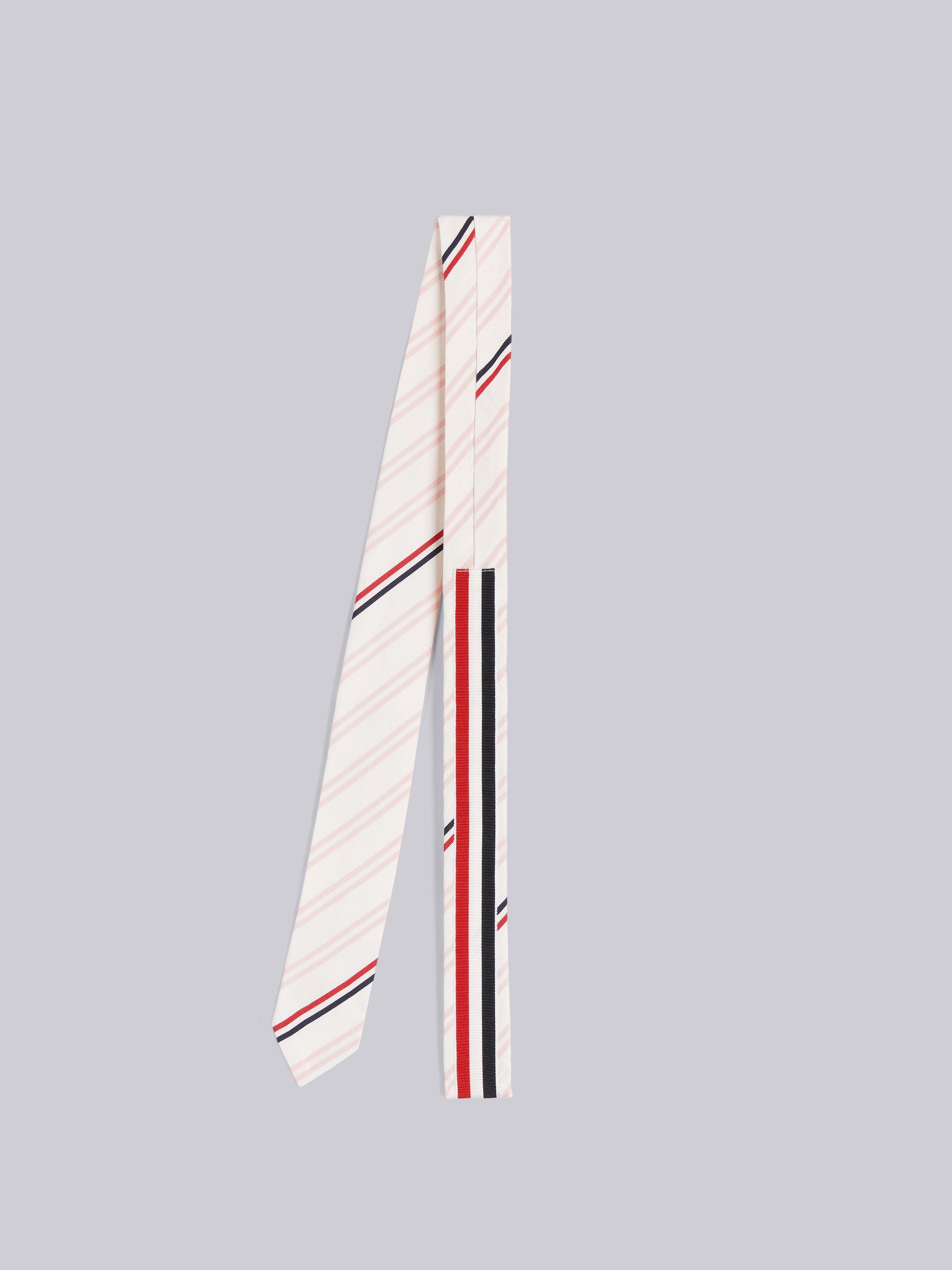 Light Pink Stripe Silk Cotton Jacquard Classic Tie - 3