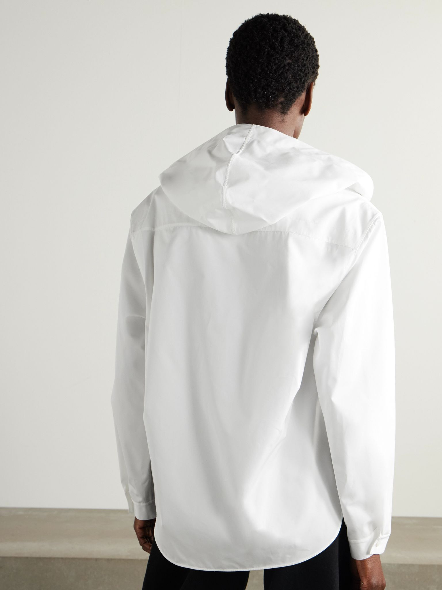 Hooded cotton-poplin blouse White - 3