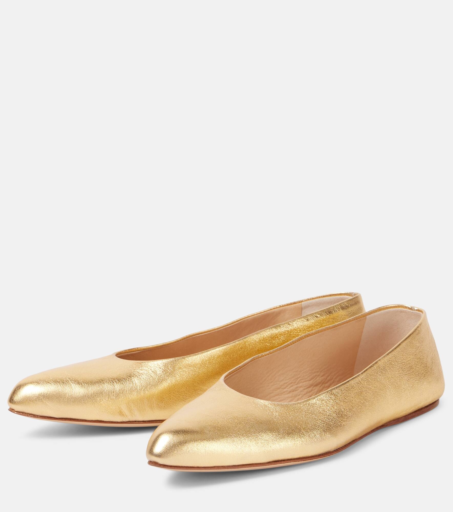 Andre metallic leather ballet flats - 4
