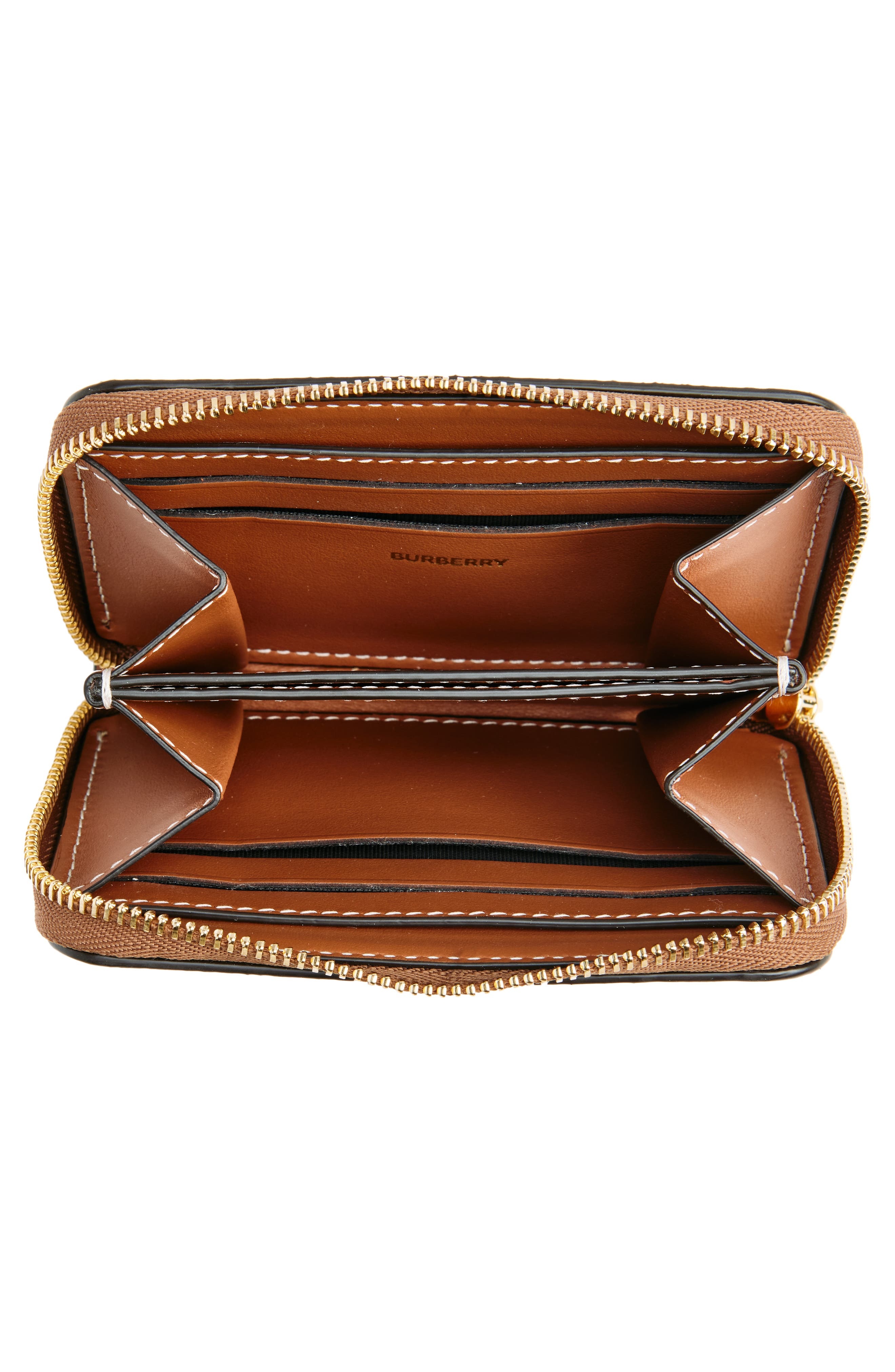 burberry Small Check Leather Zip Wallet in Archive Beige at Nordstrom - 2
