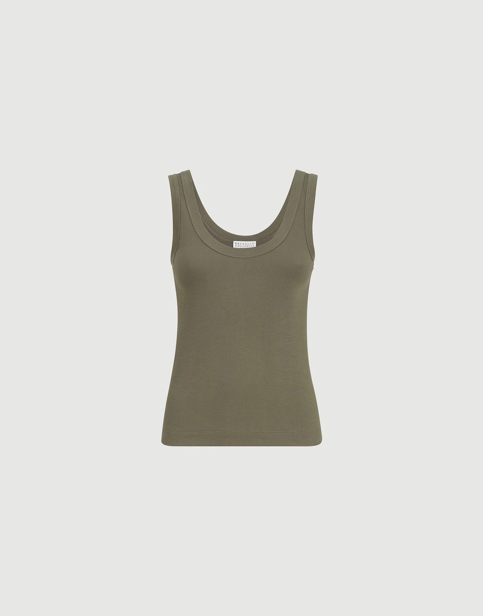 Stretch cotton ribbed jersey top with monili - 1