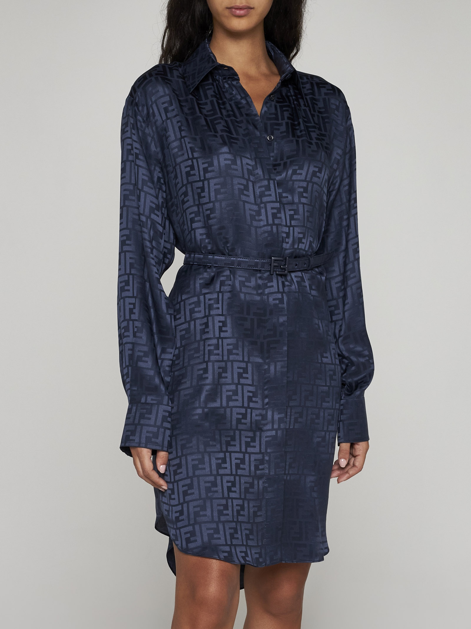 FENDI FF silk shirt dress | danielloboutique | REVERSIBLE