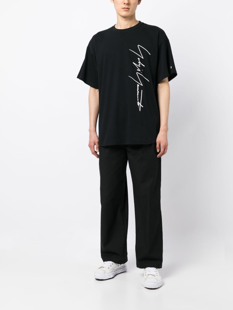 Yohji Yamamoto logo-print short-sleeve T-shirt outlook