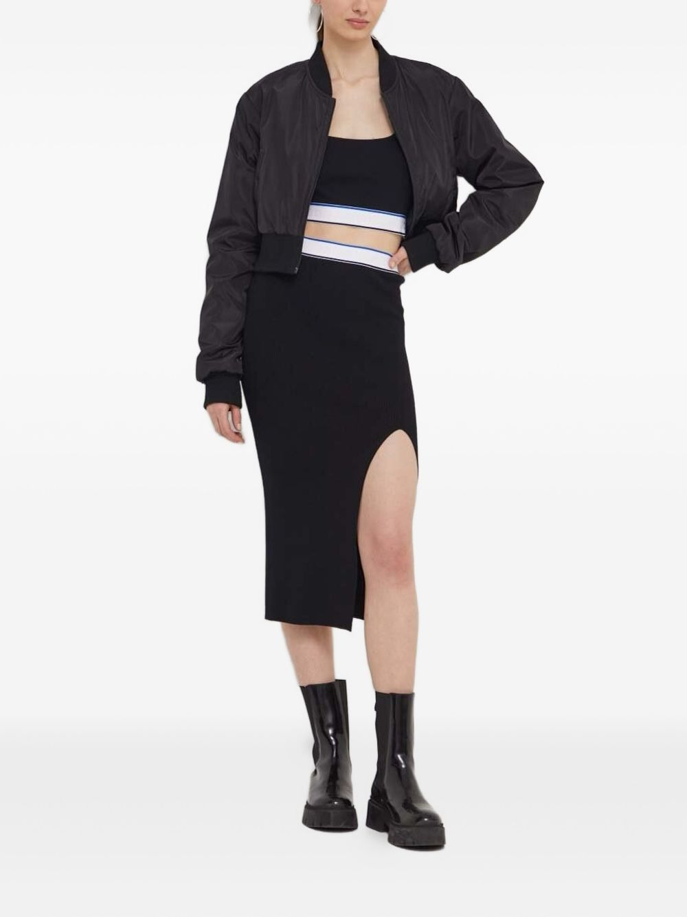 ribbed-knit cropped top - 2