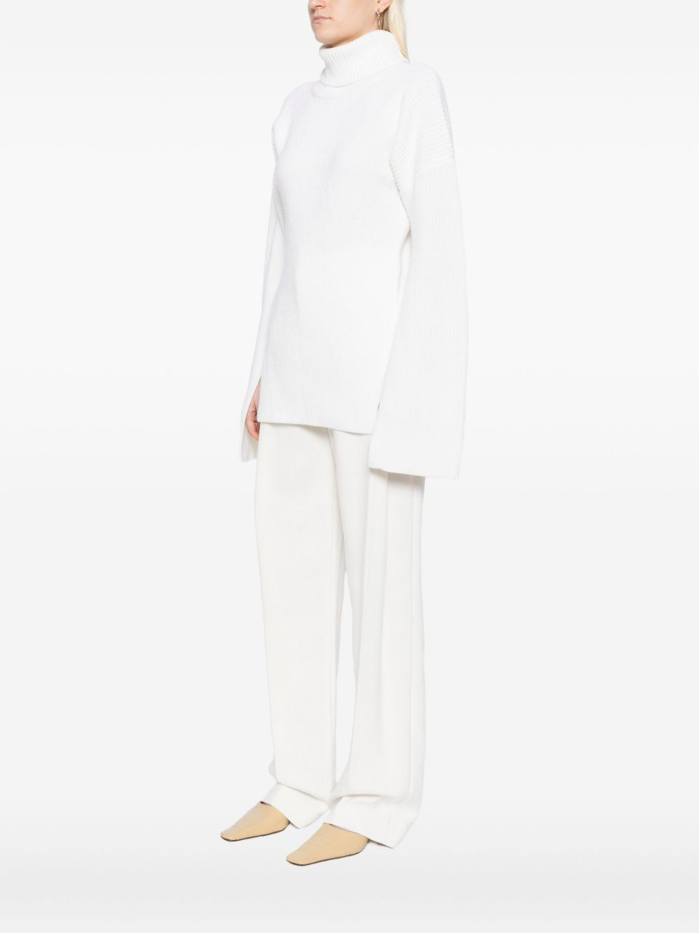 turtleneck split-sleeve jumper - 3