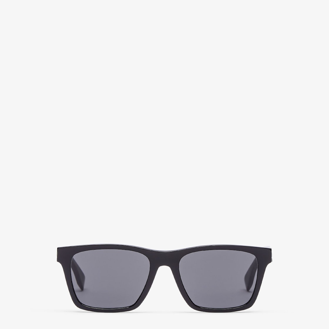 Rectangular Fendi Essential eyeglasses in black acetate. Ruthenium-colored metal detail and engraved - 1