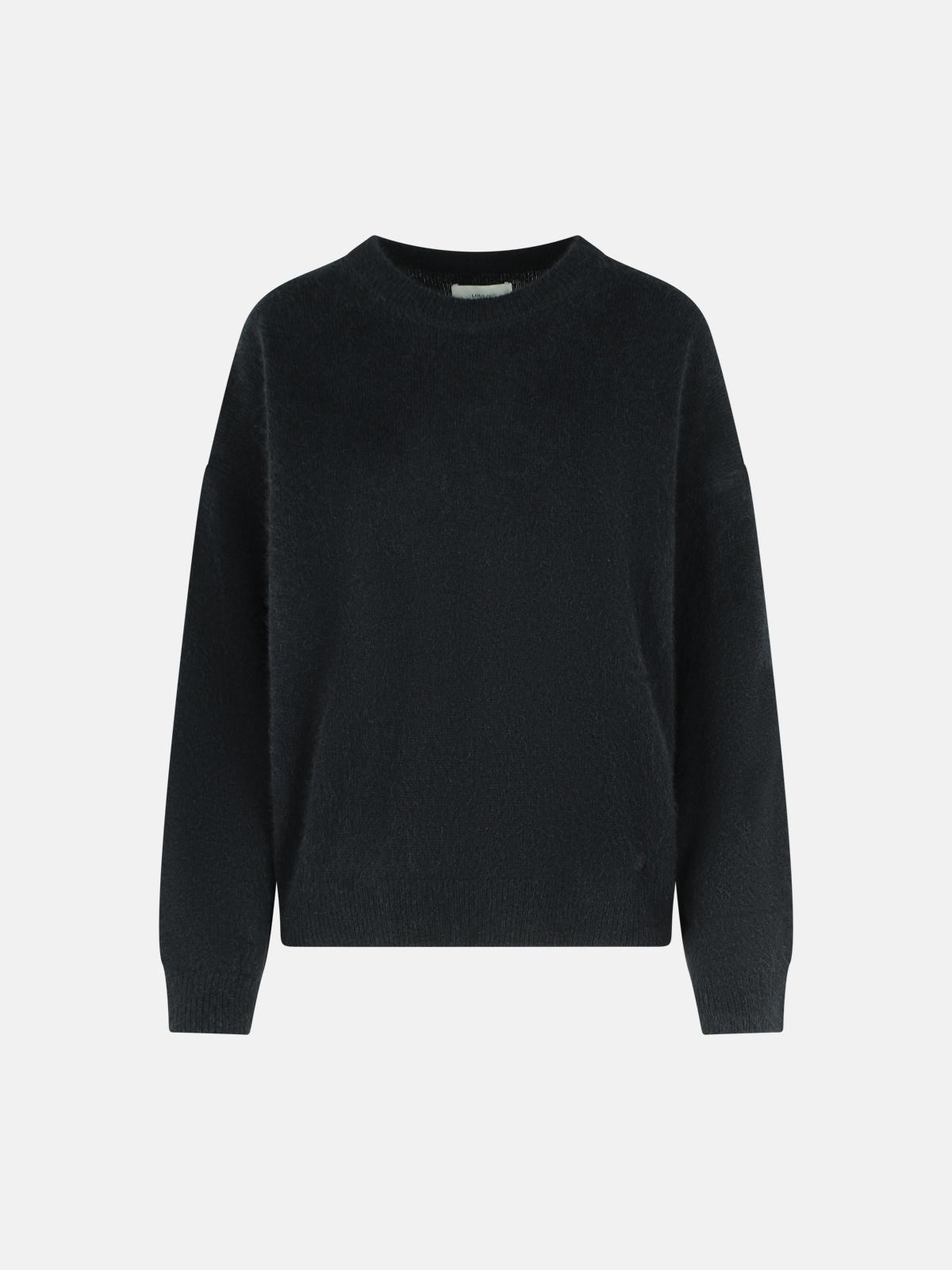 BLACK WOOL BLEND SWEATER - 1