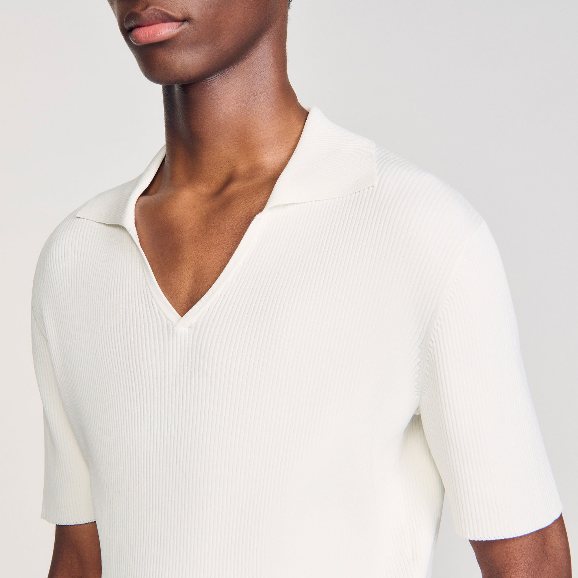 RIB KNIT POLO SHIRT - 3
